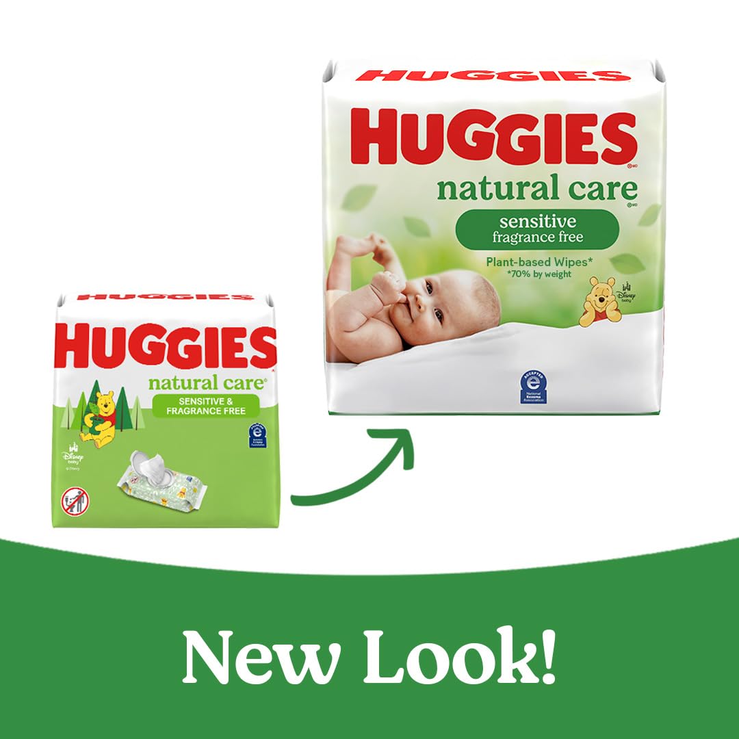 Premium Huggies natural care Unscented Sensitive flip top lid