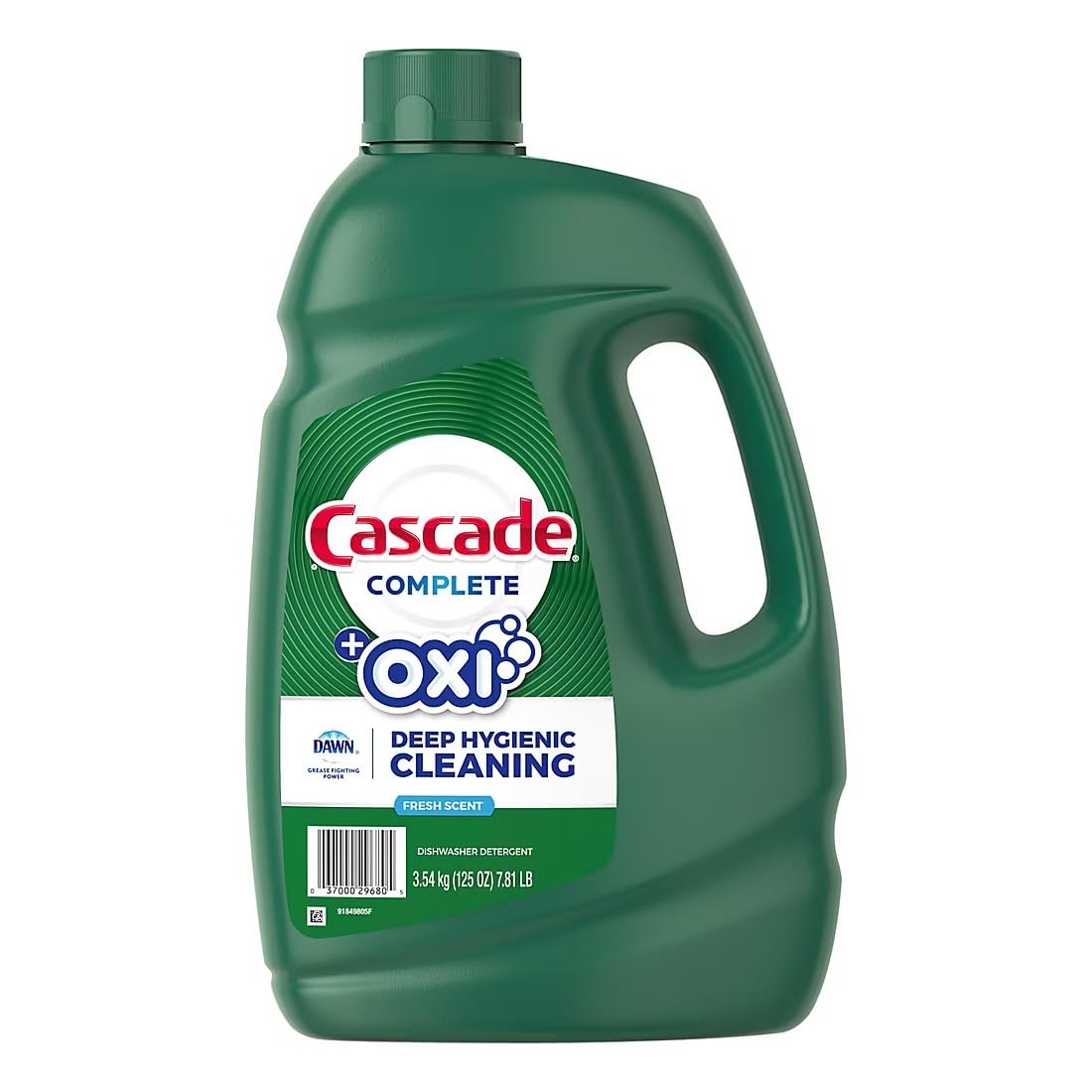Cascade Advanced Power Dishwasher Detergent Gel, Fresh Scent, Dishwashing Detergent with Dawn Grease Fighting Power, 125 oz Plastic Bottle