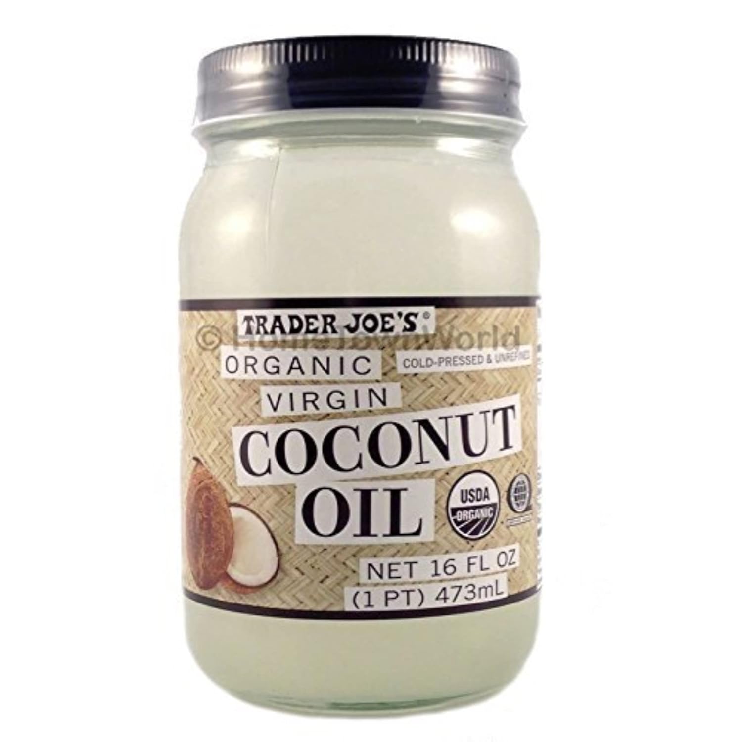 NEW Trader Joes(16 fl oz) Coconut Certified Organic Extra Virgin Coconut Oil by Trader Joes