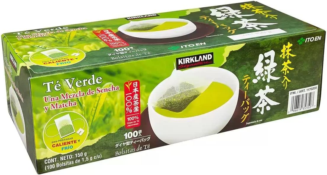 Kirkland Signature Ito En Matcha Blend, 100% Japanese Green Tea Leaves, 100 Tea Bags