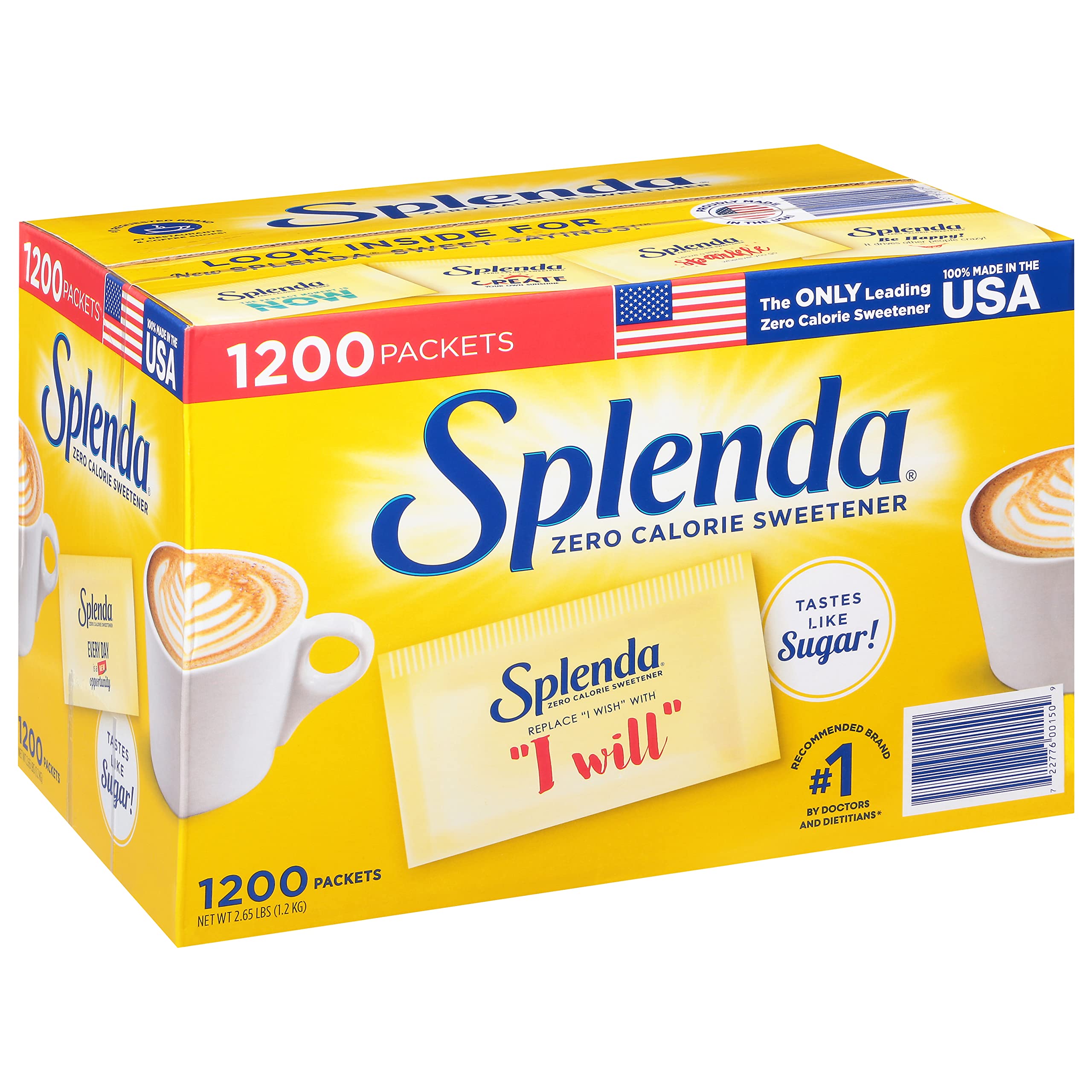 Premium SPLENDA Naturals No Calorie Stevia Sweetener, Single-Serve Packets