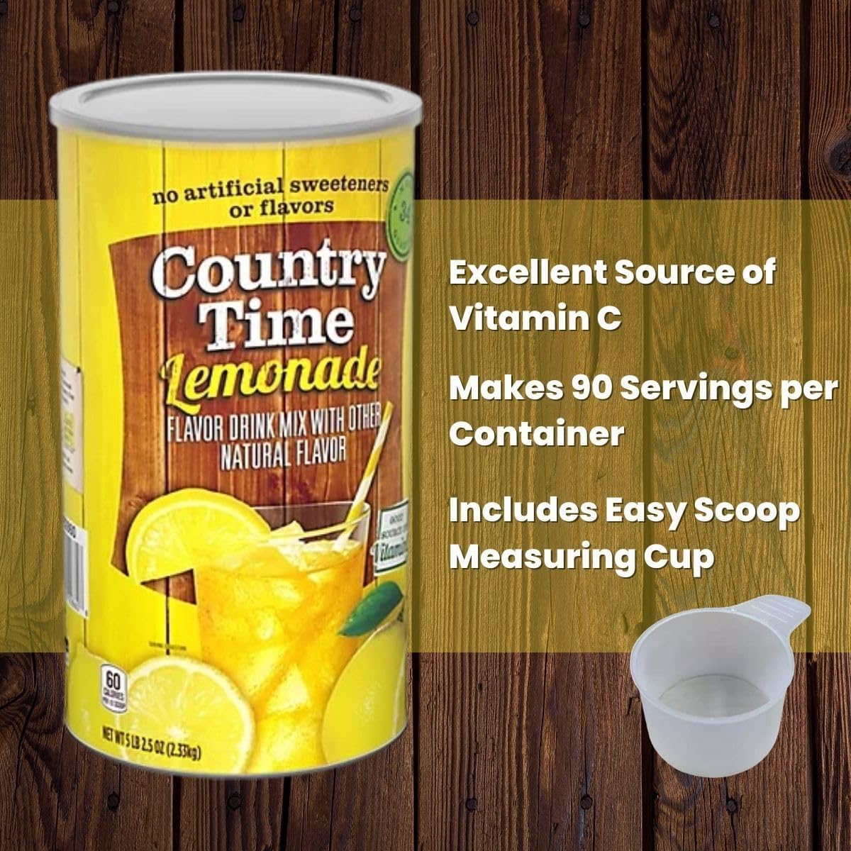 Quality Global Basics Country Time Powdered Drink Mix| Includes Easy Scoop Measuring Cup