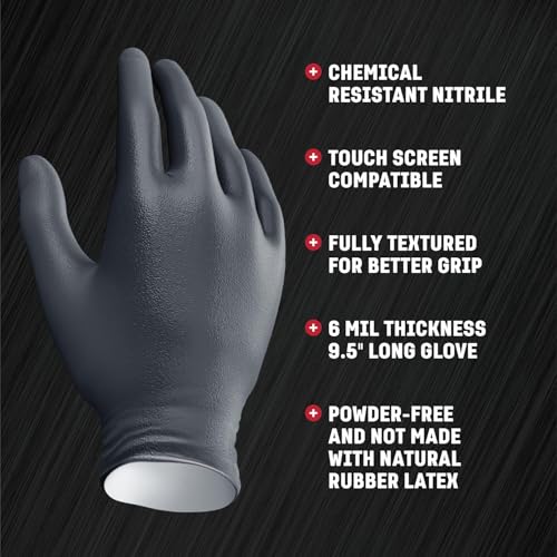 Quality Venom Steel Industrial Nitrile Gloves, 6 mil, 2 Layer Rip Resistant, One Size Fits Most, 100 Count