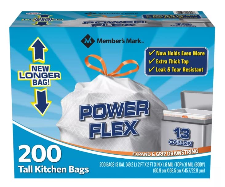 Premium Member's Mark Power Flex Tall Kitchen Bags - Buy Now & Save
