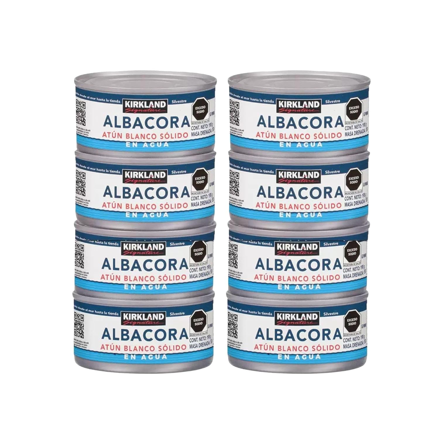 Kirkland Albacore Solid White Tuna in Water - 8 Cans (Total Net Weight 3.5lbs)