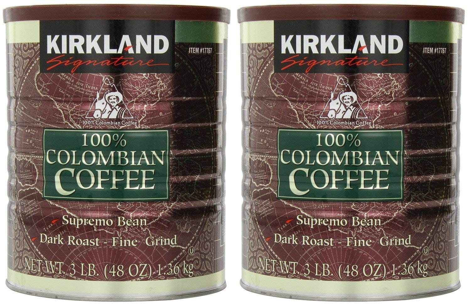 Quality Signature 100% Colombian Coffee Supremo Bean Dark Roast-Fine Grind, 3 Pound (Pack of 3)