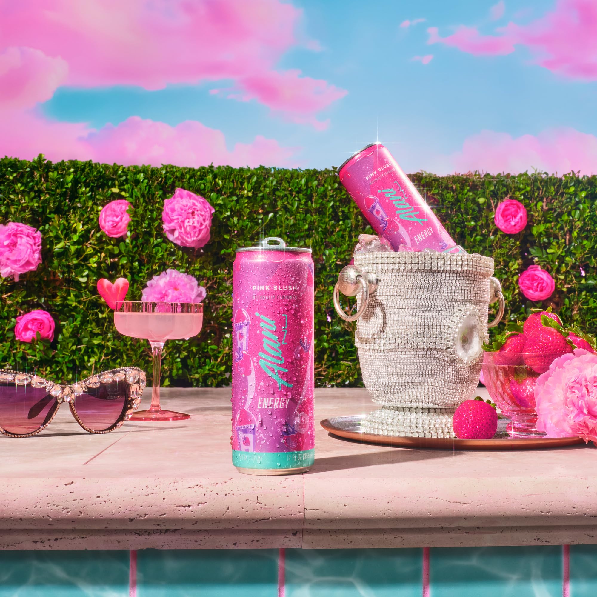 Premium Alani Nu PINK SLUSH Sugar Free, Low Calorie Energy Drinks, 200mg Caffeine, Biotin B Vitamins, Zero Sugar, 10 Calories, 12 Fl Oz Cans, 24 Pack