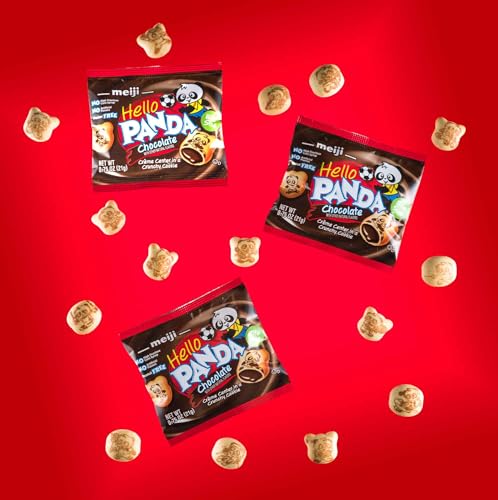 Quality Meiji Hello Panda Cookies, Chocolate Crème Filled - 32 Count, 0.75oz Packages - Bite Sized Cookies with Fun Panda Sports