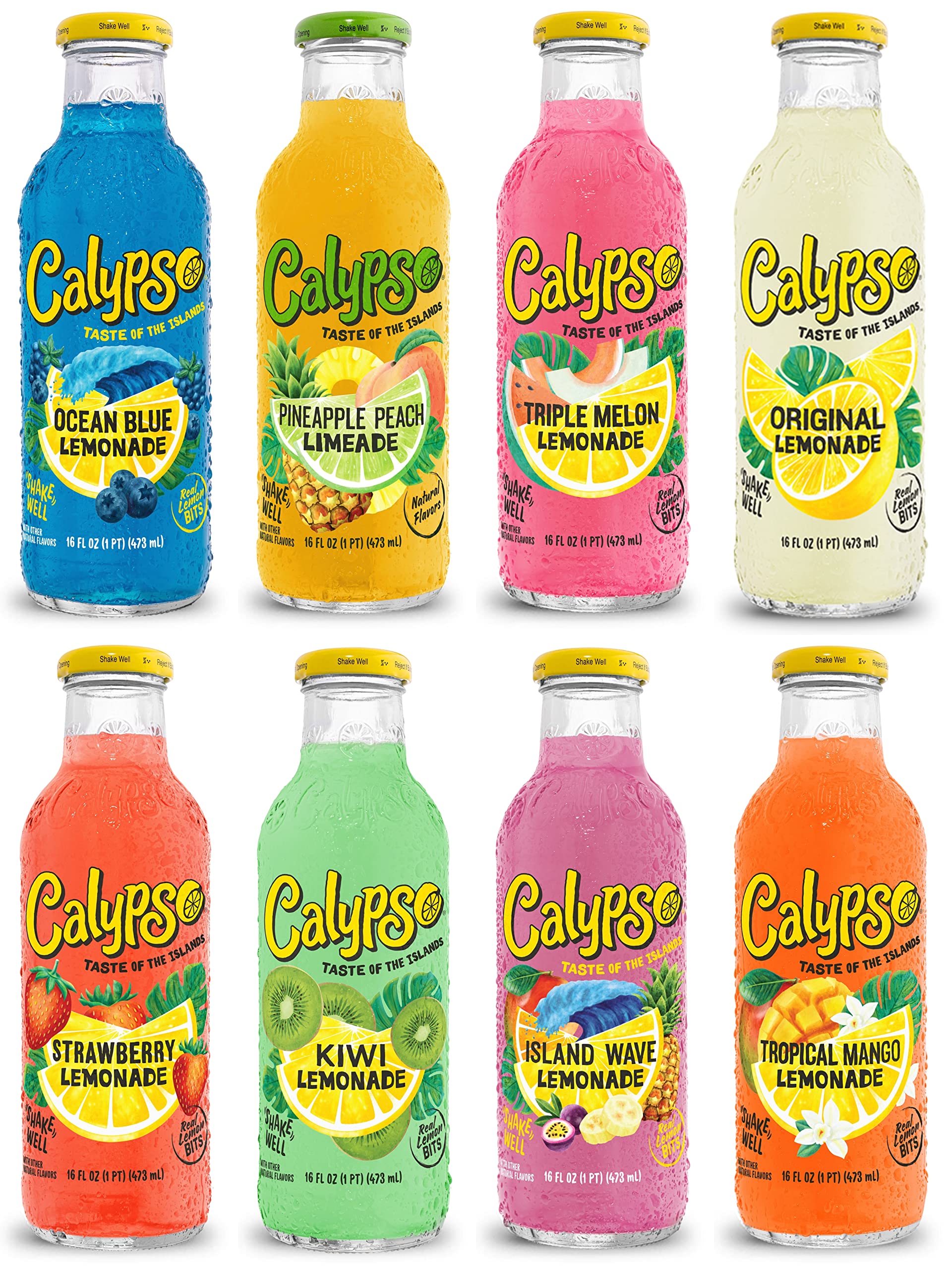 Premium Calypso Lemonades Made with Real Fruit and Natural Flavors | 8 Flavor Variety,16 Fl Oz (Pack of 8)