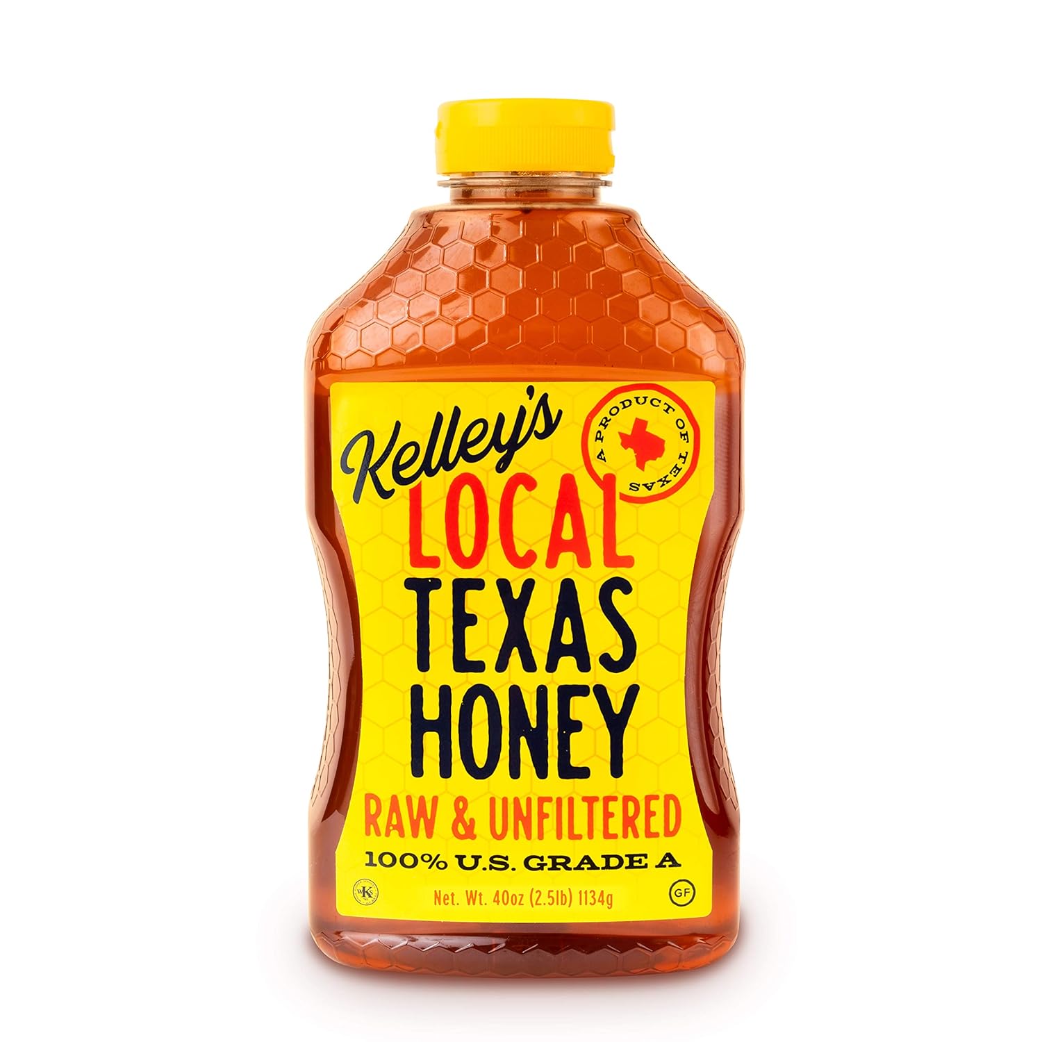 Kelley's Local Texas Raw & Unfiltered Raw Honey, Pure Honey, (40 ounce)