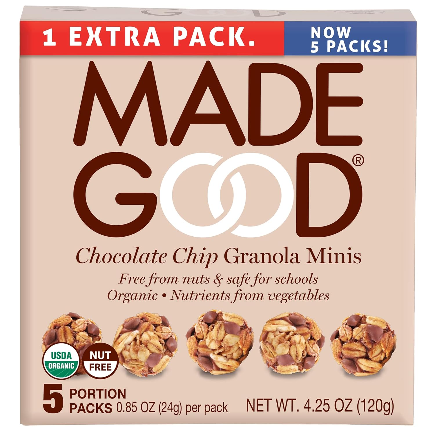 Made Good Granola Minis Chocolate Chip, 24 gram, (Pack of 6)