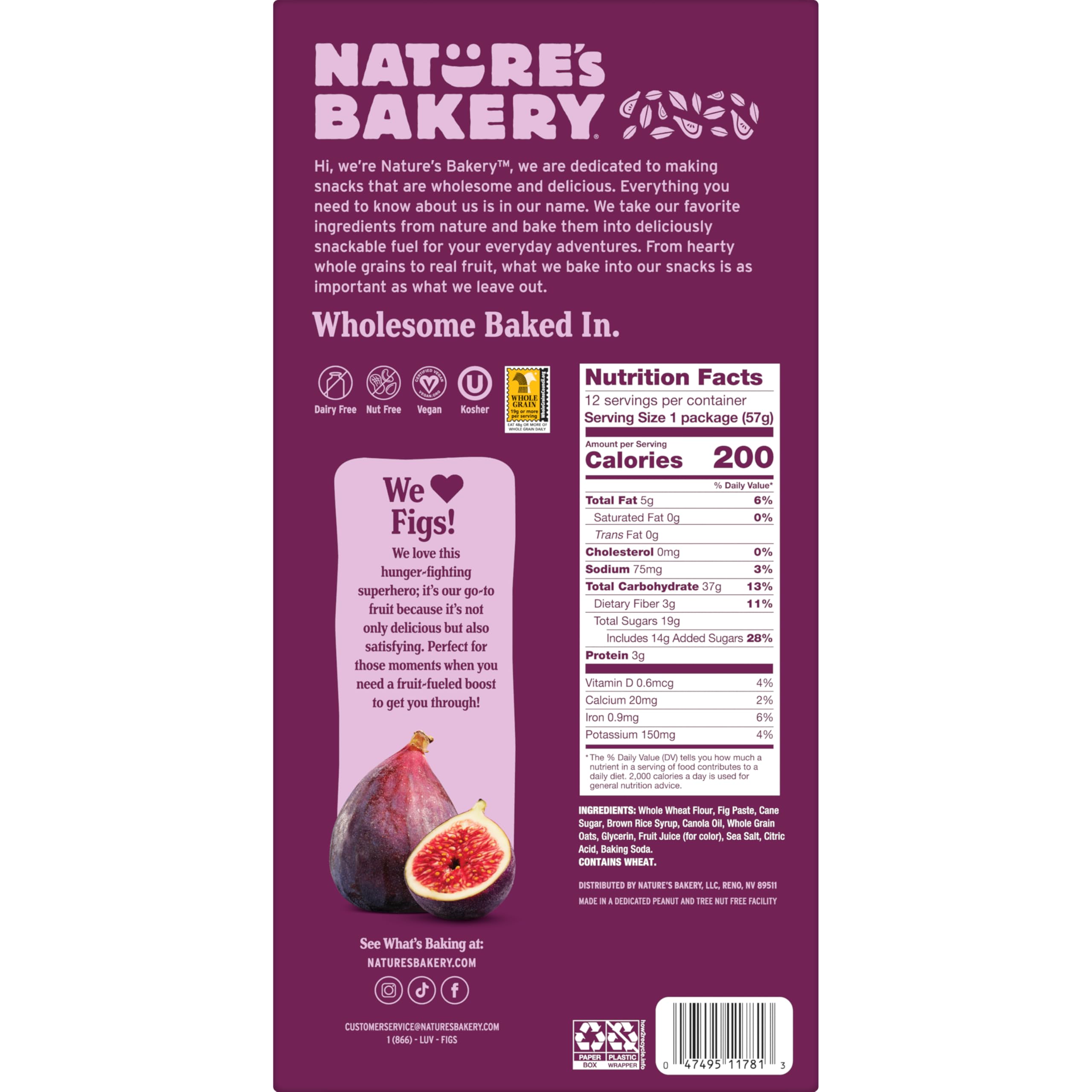 Premium Nature's Bakery Whole Wheat Fig Bars Oz - Buy Now & Save