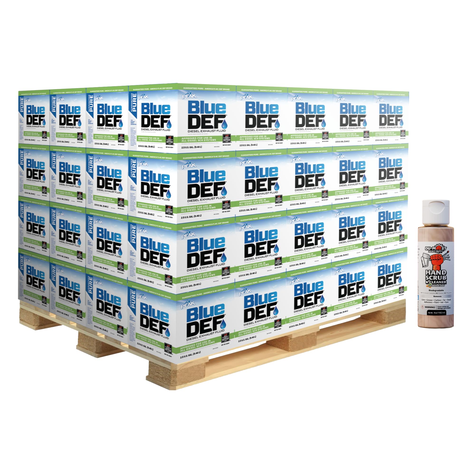 Premium BlueDEF DEF002 Diesel Exhaust Fluid 2.5 gallon Jug (80 Pack) Bundle with 1-Pack DU-MOST Walnut Hand Scrub Travel Size, 4 oz