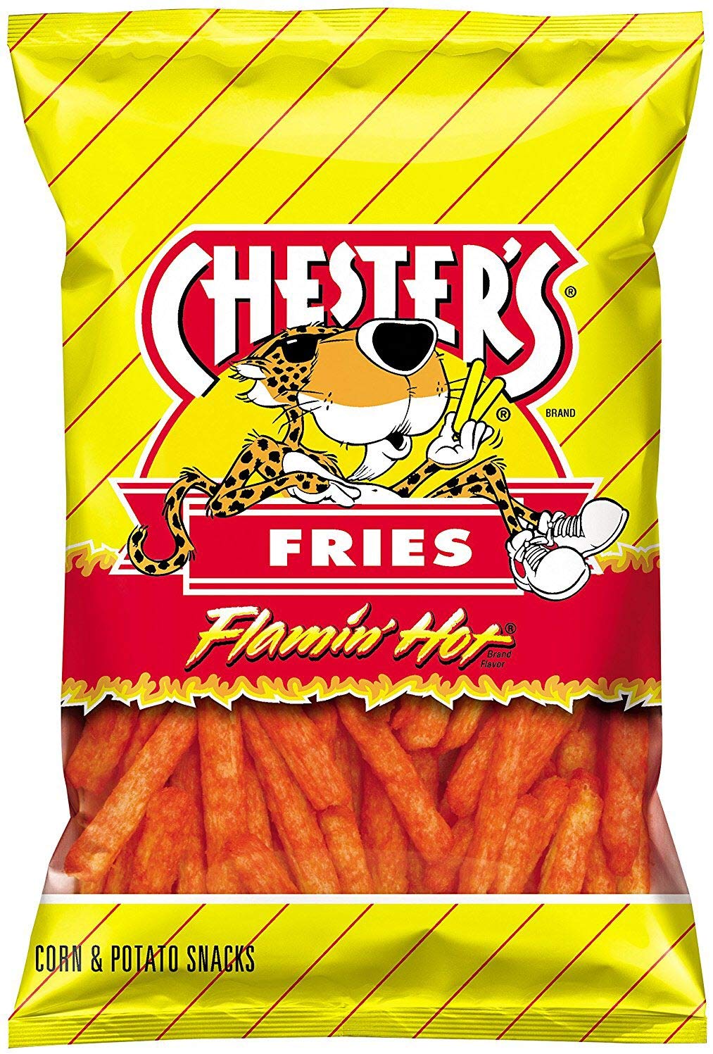 Premium Chester's Flamin' Hot Fries - Snack Pack of 16 Gluten Free Healthy Chips & Crisps- Bulk Snacks & Individual Chips - Variety Chips for All Adults, Teenagers, and Kids Snacks, 1.75 Ounce Bags