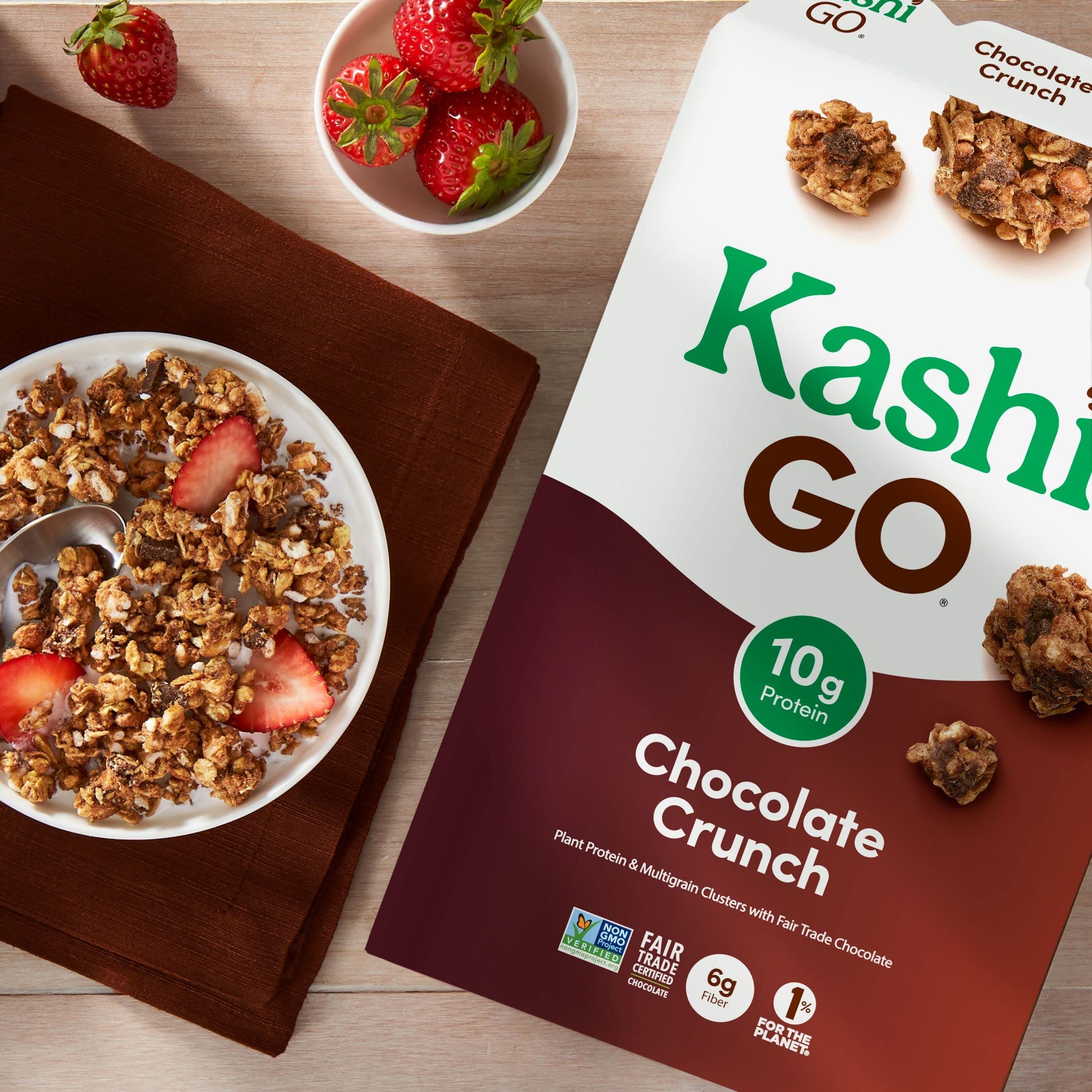 Quality Kashi GO Cold Breakfast Cereal, Fiber Cereal, Vegan Protein, Chocolate Crunch (8 Boxes)
