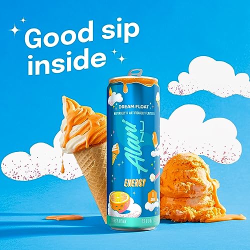 Premium Alani Nu DREAM FLOAT Ice Sugar Free, Low Calorie Energy Drinks | 200mg Caffeine | Antioxidants | Biotin, B Vitamins | Zero Sugar | 15 Calories or Less | 12 Oz Cans | 24 Count