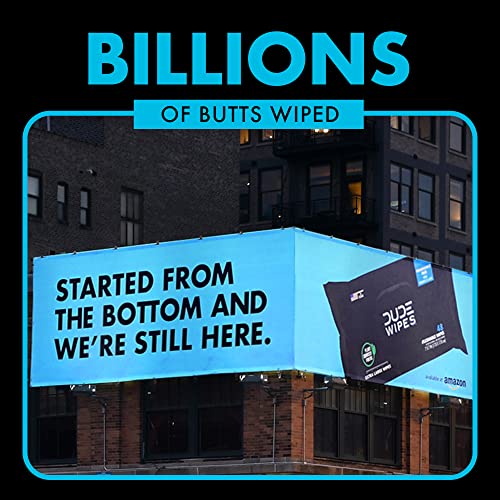 Premium DUDE Wipes - Flushable Wipes - 8 Pack, 336 Wipes - Unscented Extra-Large Adult Wet Wipes - Vitamin-E & Aloe - Septic and Sewer Safe