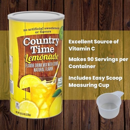 Quality Global Basics Country Time Powdered Drink Mix| Includes Easy Scoop Measuring Cup