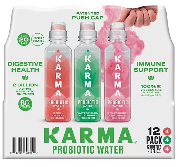 Quality Karma Culture Karma Probiotic Water Variety Pack (18oz/ 12Pk), 216 Fl Ounce
