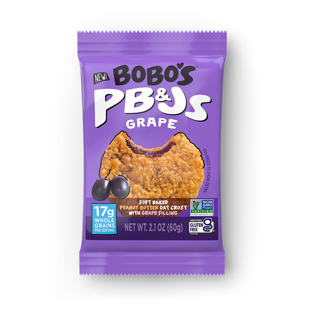 Premium Bobo's Peanut Butter & Jelly Oat Snacks, Healthy Everyday Snack, a Satisfying Treat that Provides a Quick Energy Boost