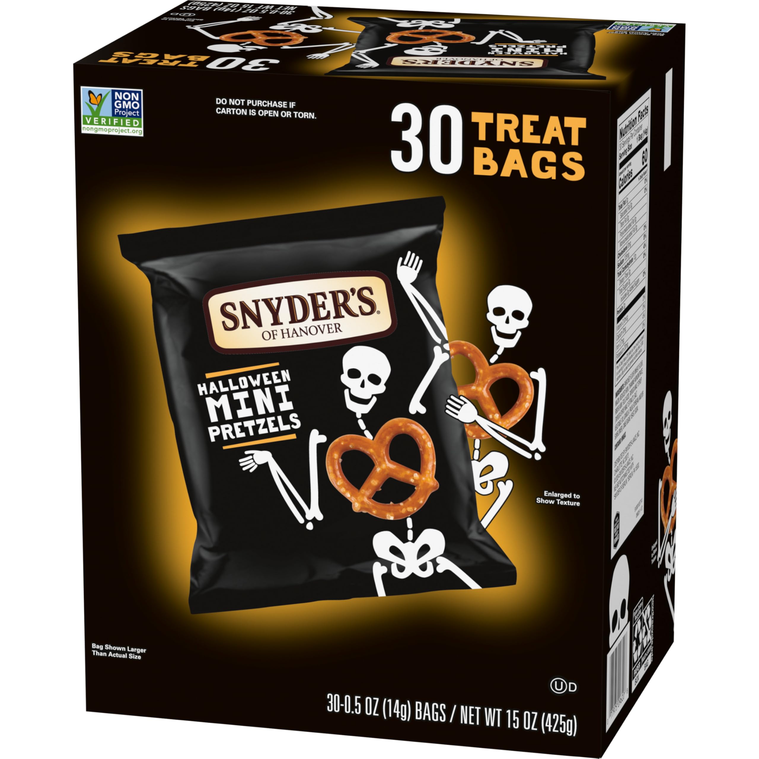 Quality Snyder's of Hanover Mini Pretzels, Halloween Treats Snack Packs, 30 Ct