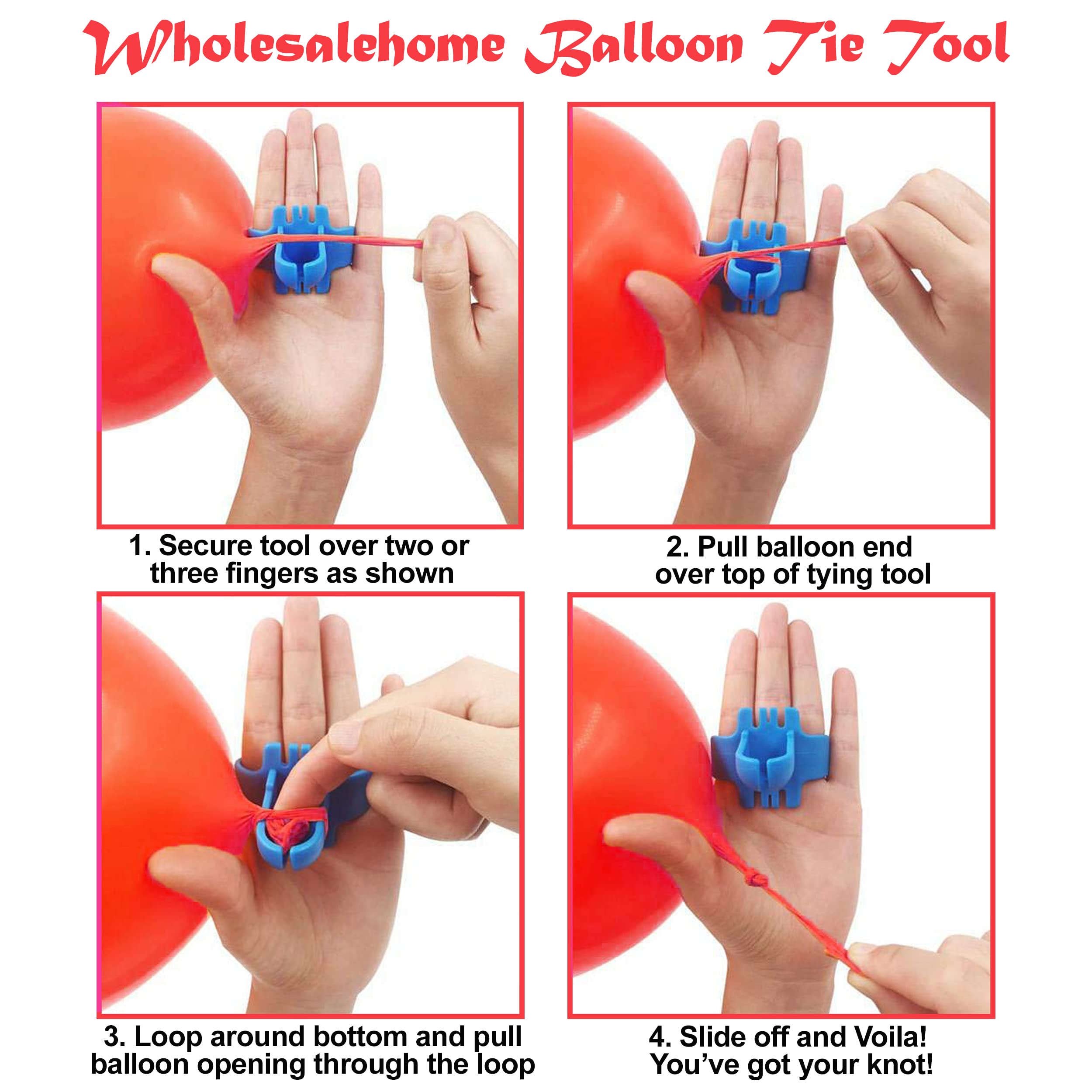 Quality Helium Tank for Balloons At Home, 14.9 Cu Ft Helium Balloon Pump Kit with 50 Assorted Latex Balloons, White Curling Ribbon and Wholesalehome Balloon Tie Tool, 2 Pack