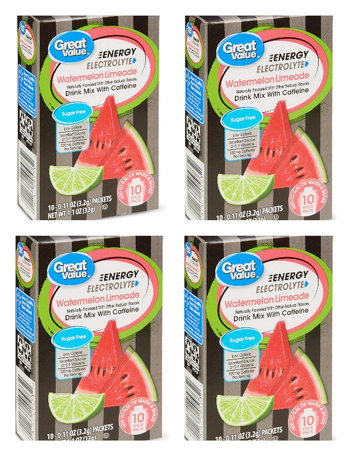 Great Value Electrolyte Energy 4 pack: Watermelon Limeade (40 packets)