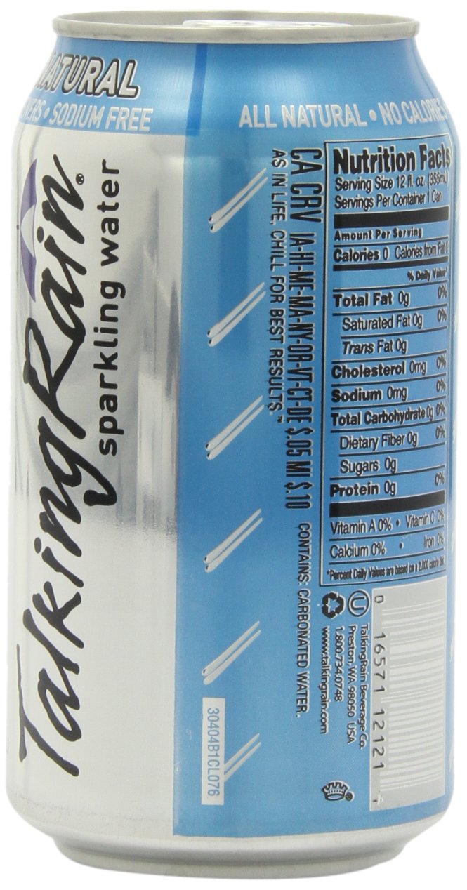 Premium TalkingRain Sparkling Water, 12-Ounce Cans (Pack of 24)