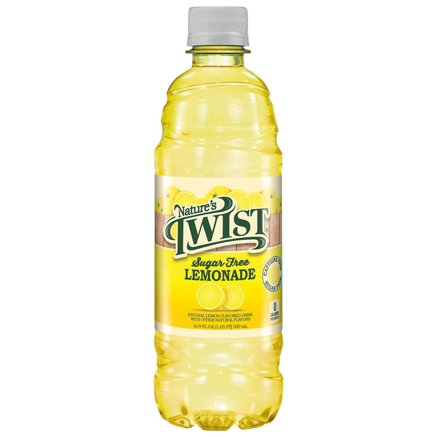 Premium Nature’s Twist Sugar Free Lemonade with Real Fruit Juice - Caffeine Free, Low Sodium, Natural Flavor, 16.9 Fl Oz Bottles (24-pack)
