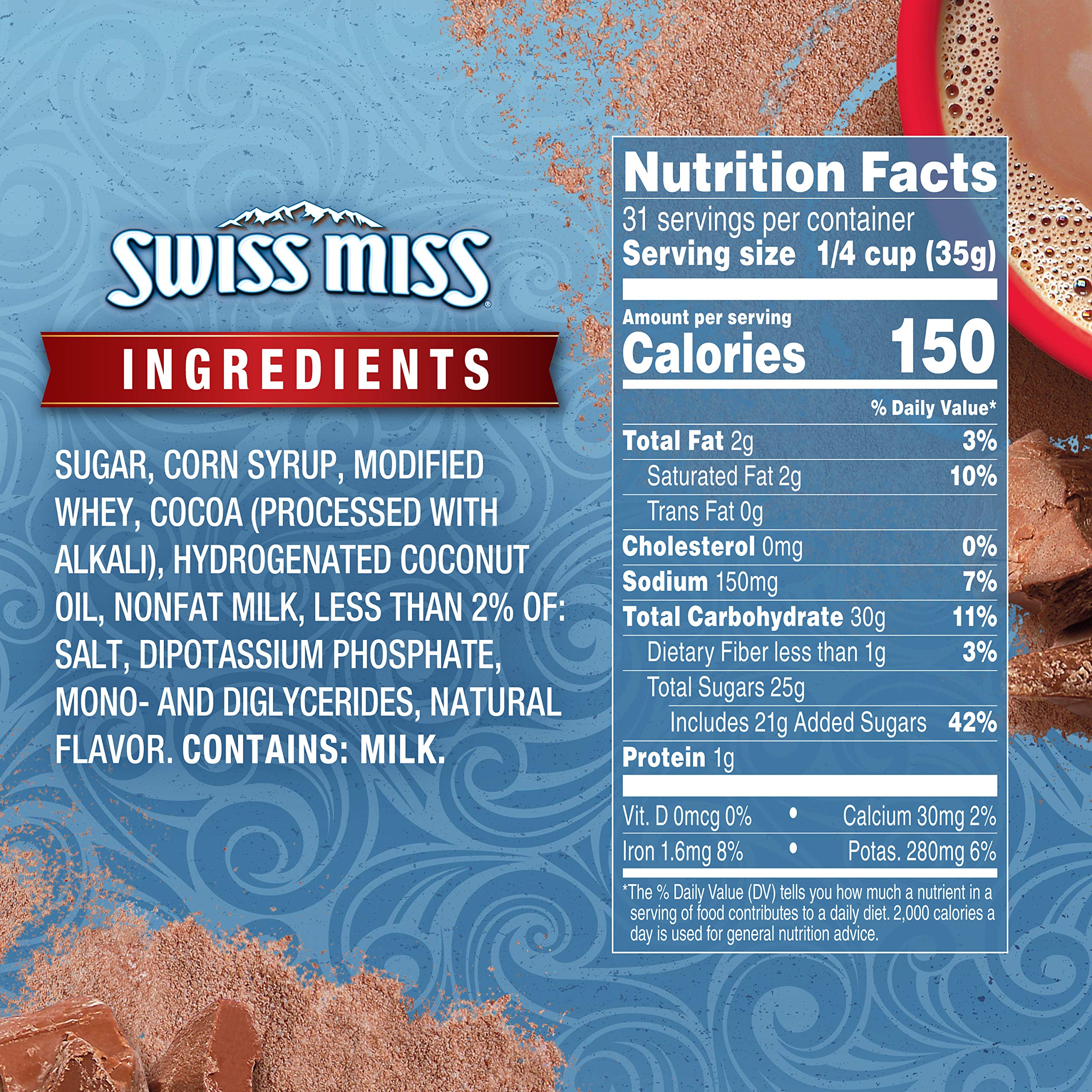 Quality Swiss Miss Milk Chocolate Flavor Hot Cocoa Mix Canister, 38.27 Ounce (Pack of 12)