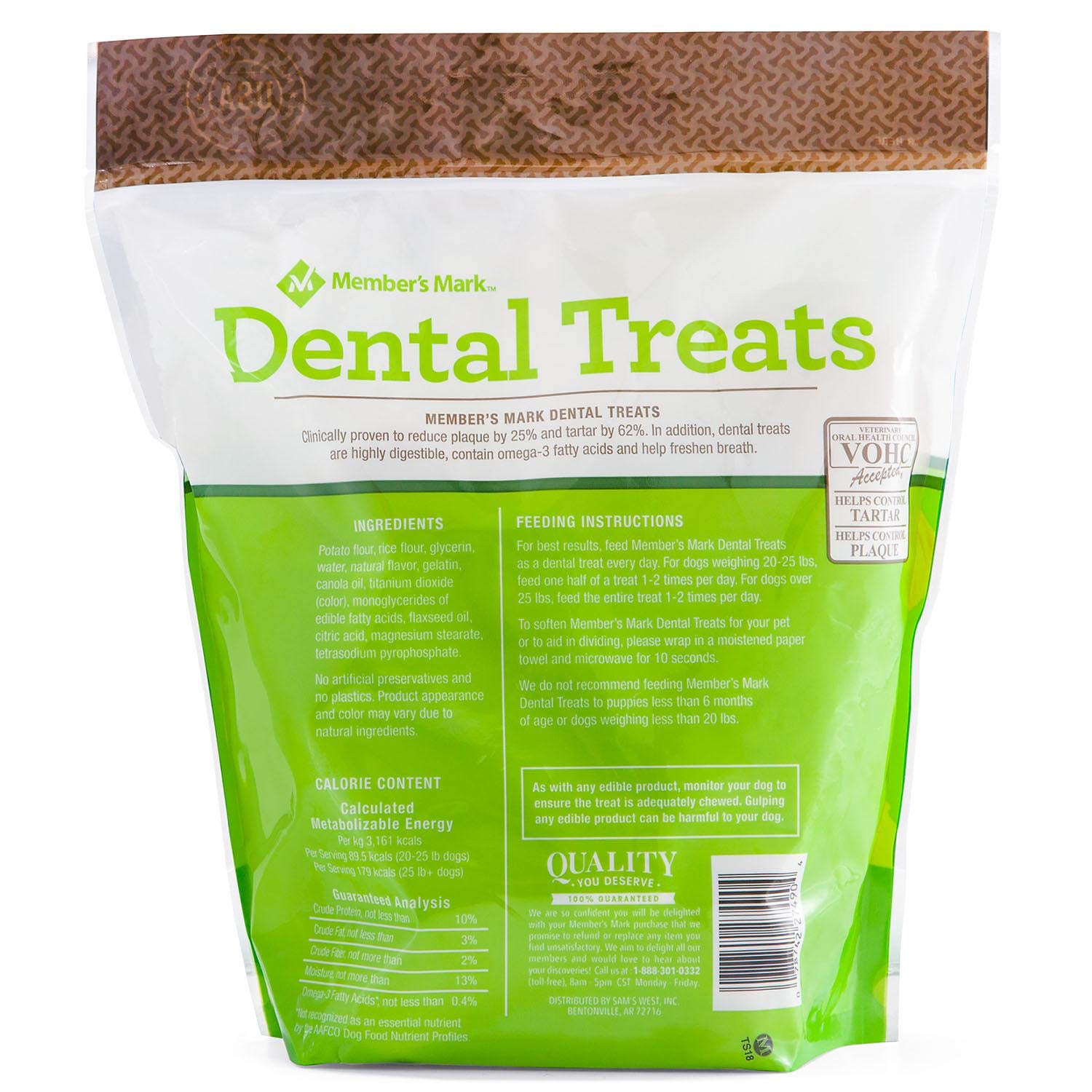 Premium Member's Mark Dental Chew Treats for Dogs 30 ct. / 2 Pack