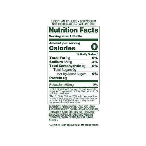 Premium Nature’s Twist Sugar Free Lemonade with Real Fruit Juice - Caffeine Free, Low Sodium, Natural Flavor, 16.9 Fl Oz Bottles (24-pack)