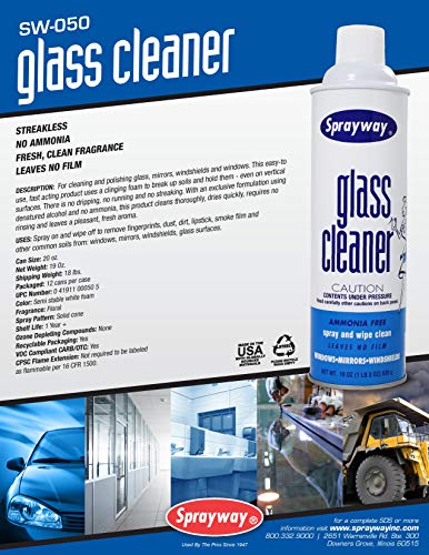 Quality Sprayway Glass Cleaner with Foaming Spray for a Streak-Free Shine