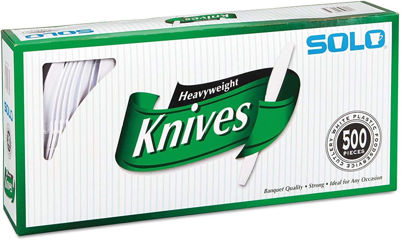 Quality SOLO Cup Company - Heavyweight Plastic Cutlery, Knives, White, 7 in, 500/Carton 827271 (DMi CT