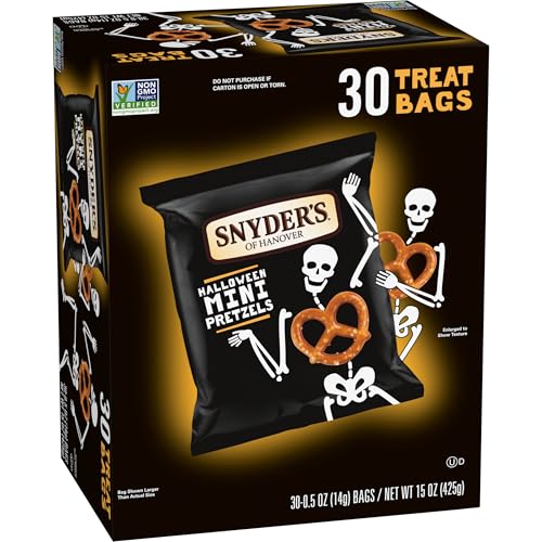 Quality Snyder's of Hanover Mini Pretzels, Halloween Treats Snack Packs, 30 Ct