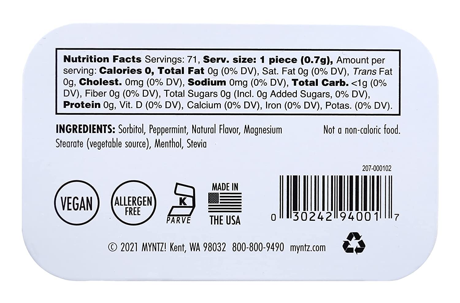 Premium Myntz Blast Breathmints, Sugar Free 1.75-Ounce Containers (Wintermynt, 12 Pack)