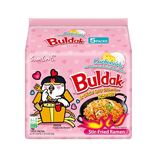 Quality Samyang Buldak Spicy Ramen, Hot Chicken Ramen, Korean Stir-Fried Instant Noodle, Carbonara