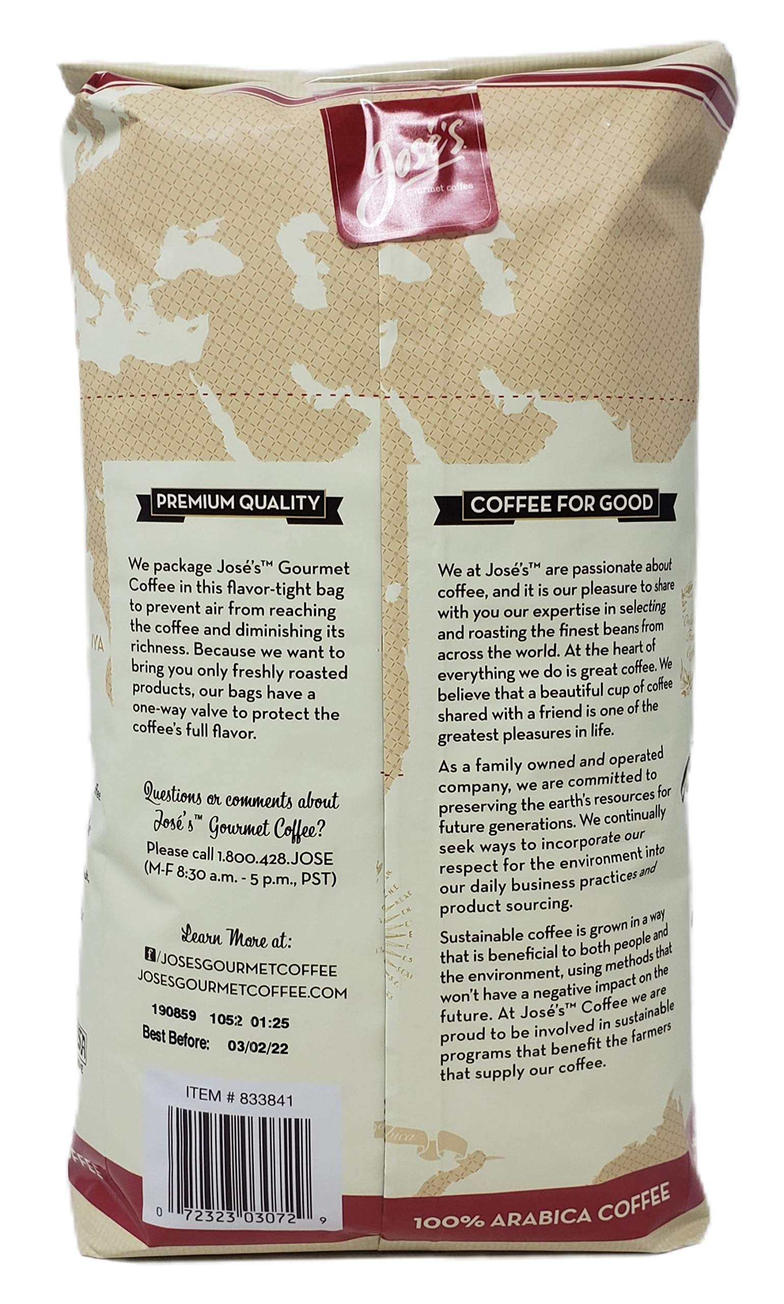Quality CC Goods Jose's Organic Mayan Blend Whole Bean Coffee - Pack of 3 Bags - 40 oz Per Bag - 120 oz Total of Bulk Joses Gourmet Coffee - 100Percent Arabica Coffee - Medium Dark Roast