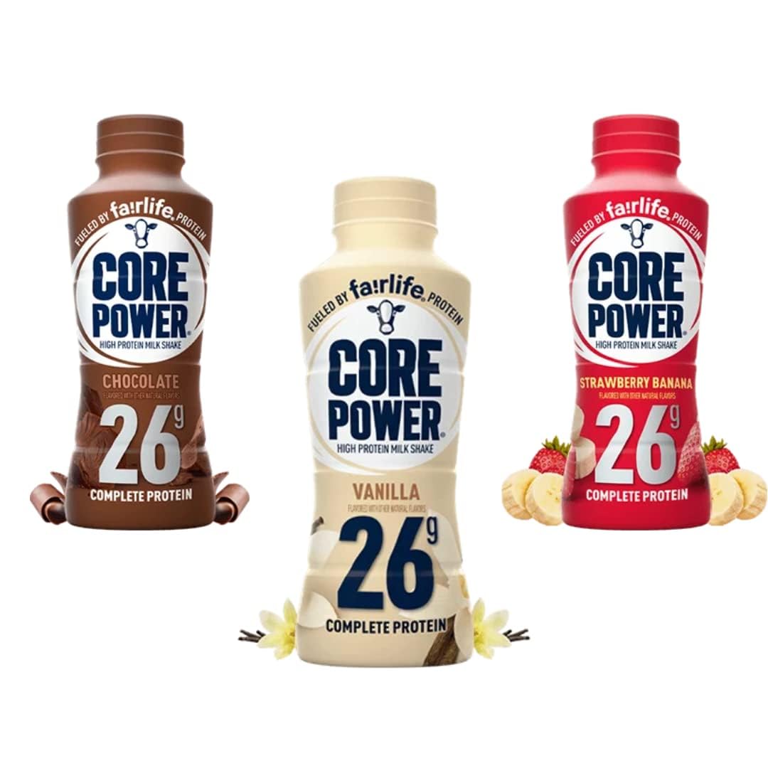 Premium Monocorn Fairlife Core Power 26g Protein Milk Shakes Variety Pack, Ready To Drink for Workout Recovery, 14 Fl Oz (6 - Pack)