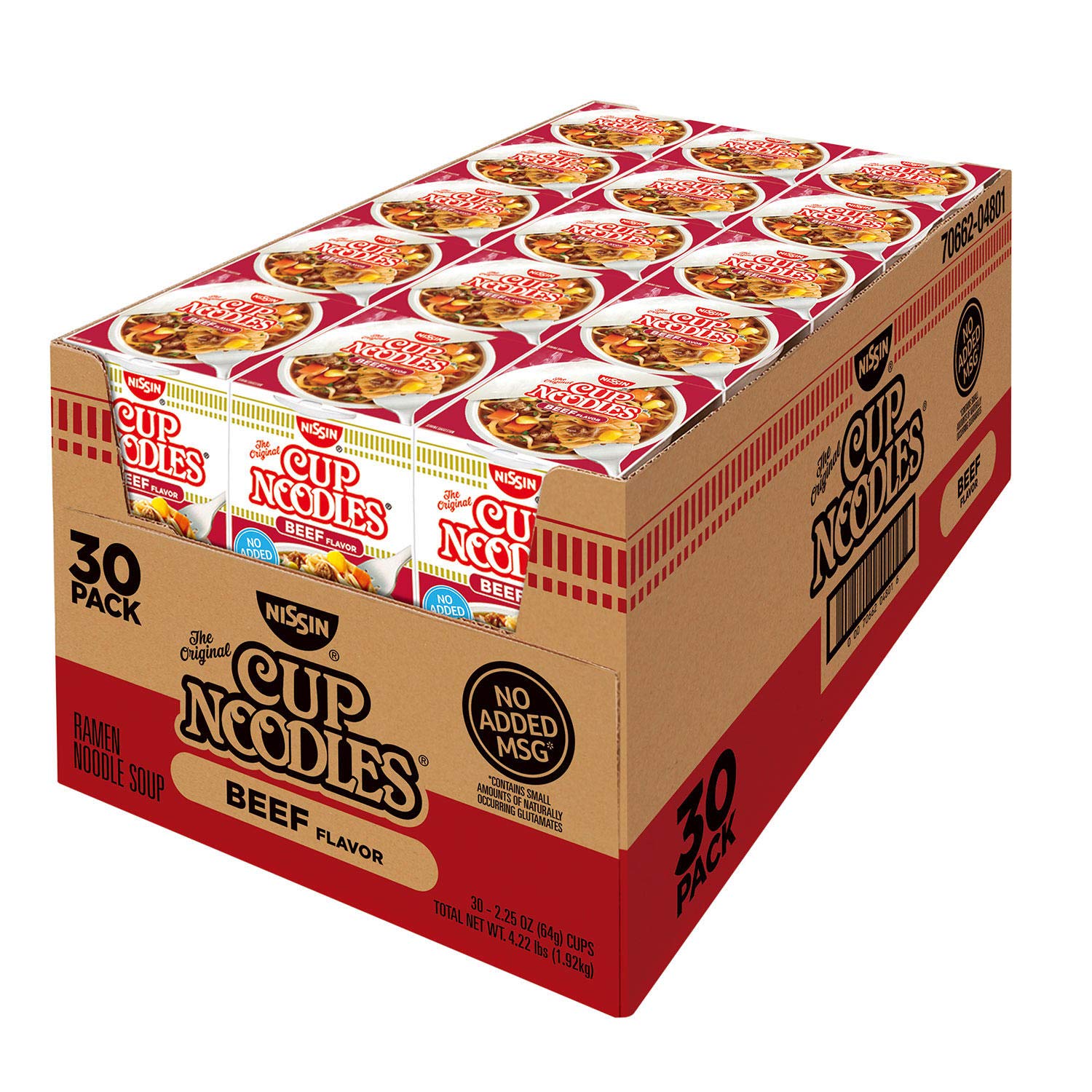 Quality Nissin Cup Noodles, Beef Flavor 2.25 oz ea, 30 ct. A1…