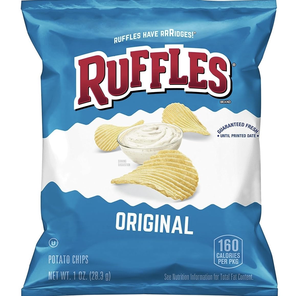 Premium Ruffles Original Potato Chips, 1oz, 10 Count - Limited Time Offer