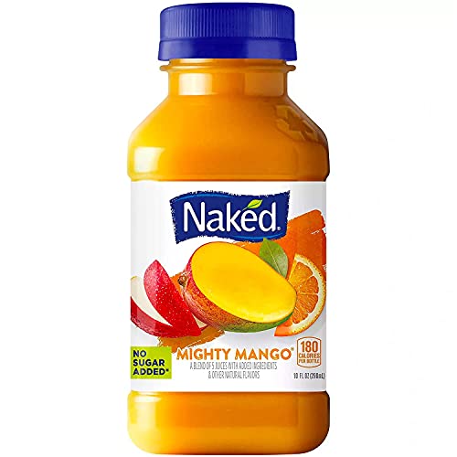 Premium Naked Juice Variety Pack | Strawberry Banana, Mighty Mango, Berry Blast and Blue Machine | No Sugar Added And Non GMO (10 oz., 12 pk.)
