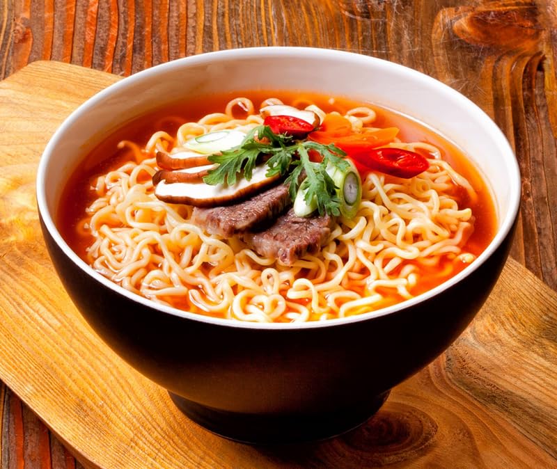 Premium Nong Shim Shin Noodle Ramyun, Gourmet Spicy Picante, 4.2-ounce Packages (Pack of 40)