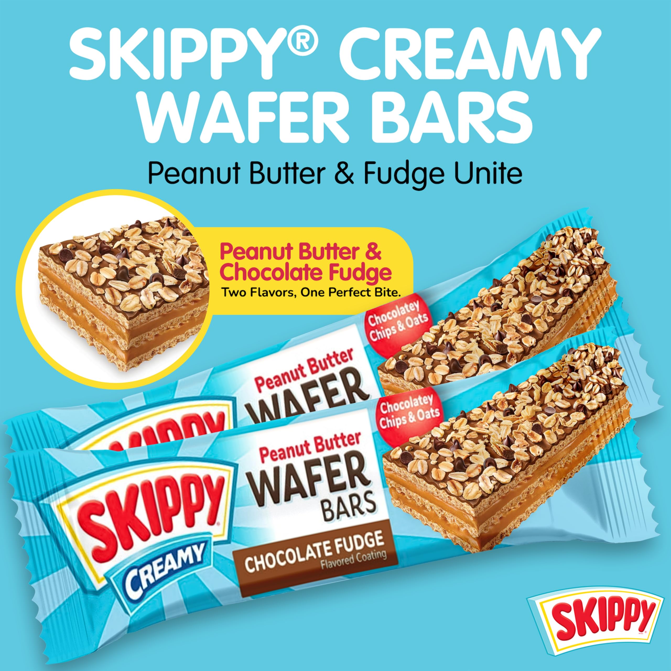 Quality Skippy Creamy Peanut Butter And Chocolate Fudge Wafer Snack Bar, 1.3 Oz, 6 ct (Pack of 6-36 ct)