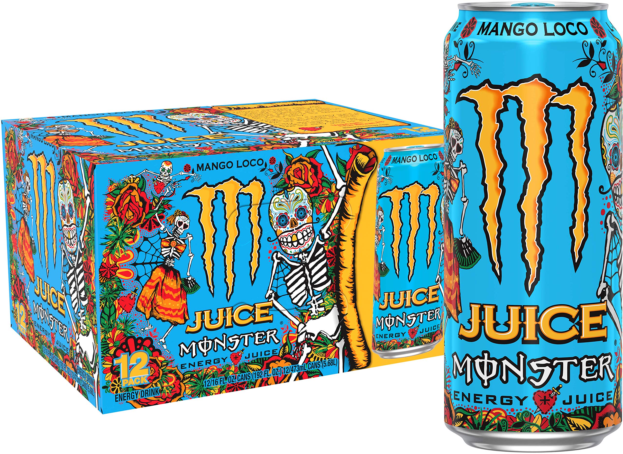 Quality Monster Energy Juice Monster Mango Loco, Energy + Juice, Energy Drink, 16 Ounce (Pack of 12)