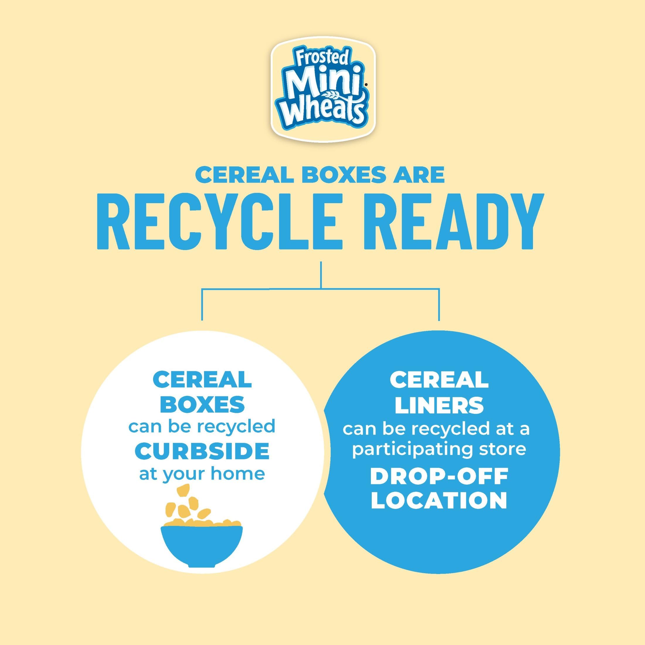 Nutritious Kellogg's Frosted Mini-Wheats Cold Breakfast Cereal, Whole Grain, High Fiber Cereal, Kids Snacks