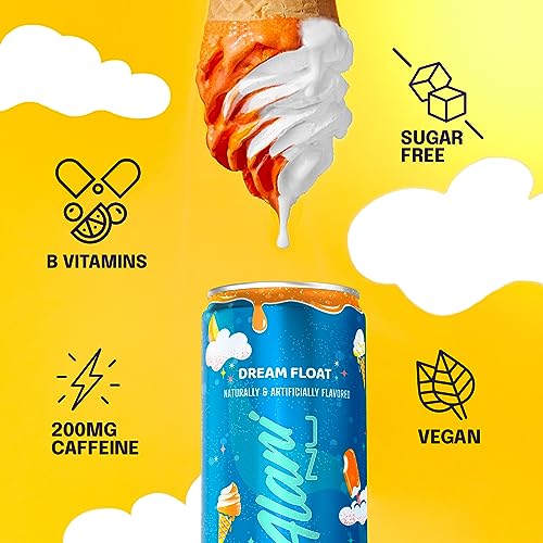 Premium Alani Nu DREAM FLOAT Ice Sugar Free, Low Calorie Energy Drinks | 200mg Caffeine | Antioxidants | Biotin, B Vitamins | Zero Sugar | 15 Calories or Less | 12 Oz Cans | 24 Count