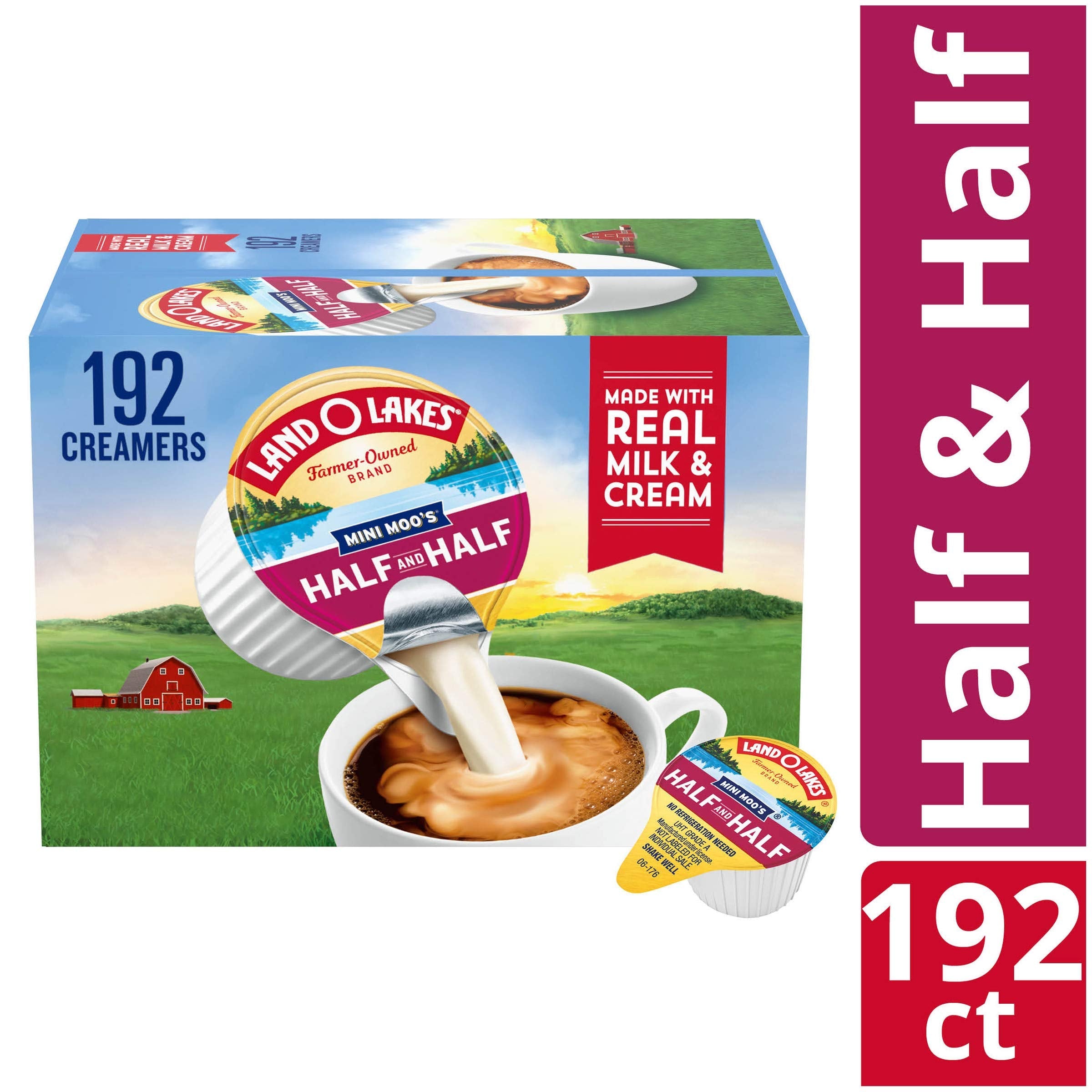 Quality Land O Lakes Mini Moo’s Half & Half Creamer Singles, Shelf-Stable, 192 Count