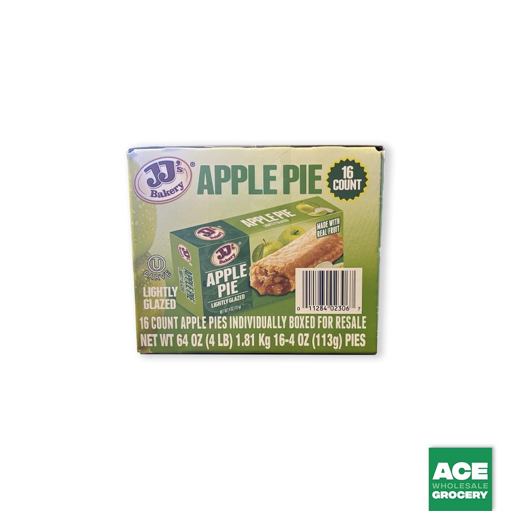 Premium JJ's Bakery Lightly Glazed Apple Snack Pie, 4 Ounce (16-Count)