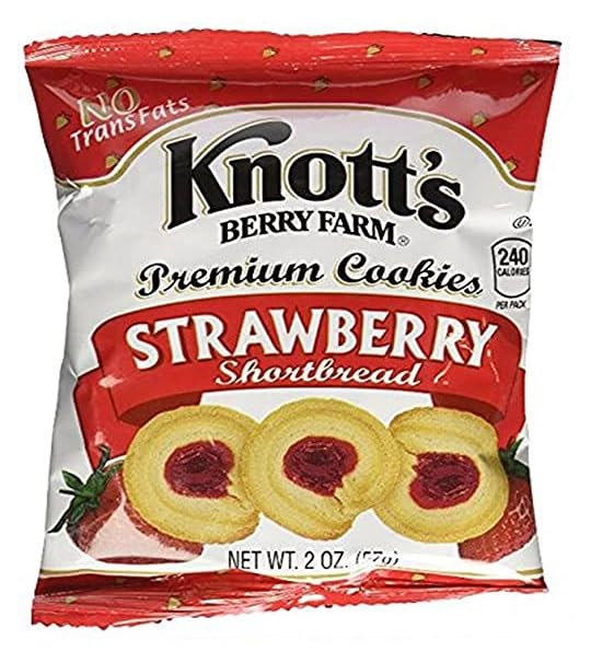 Premium Knott's Berry Farm Strawberry Shortbread Cookies, 2 Oz (Pack of 12)